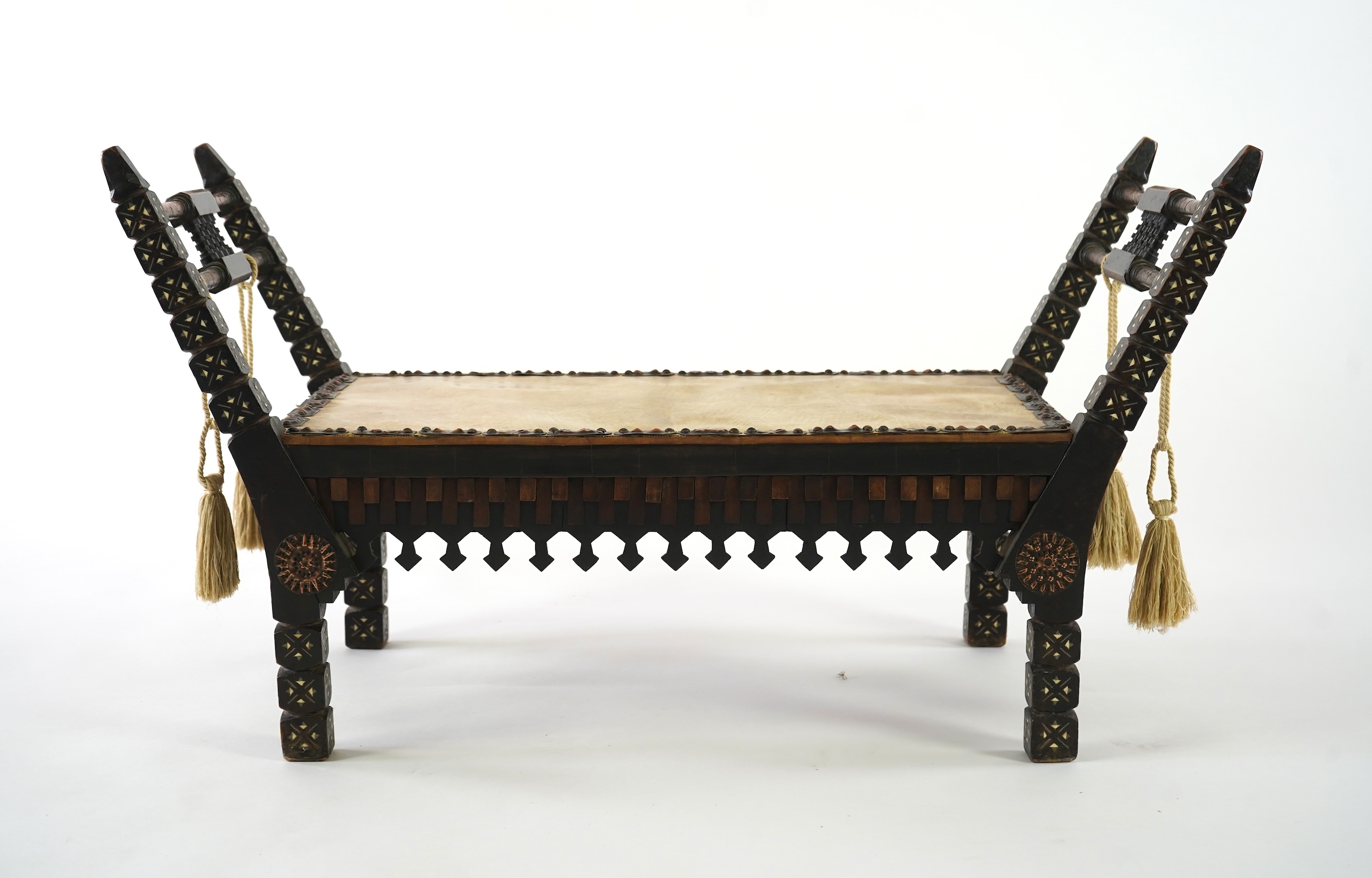 Carlo Bugatti (Italian, 1856-1940) A window seat or bench